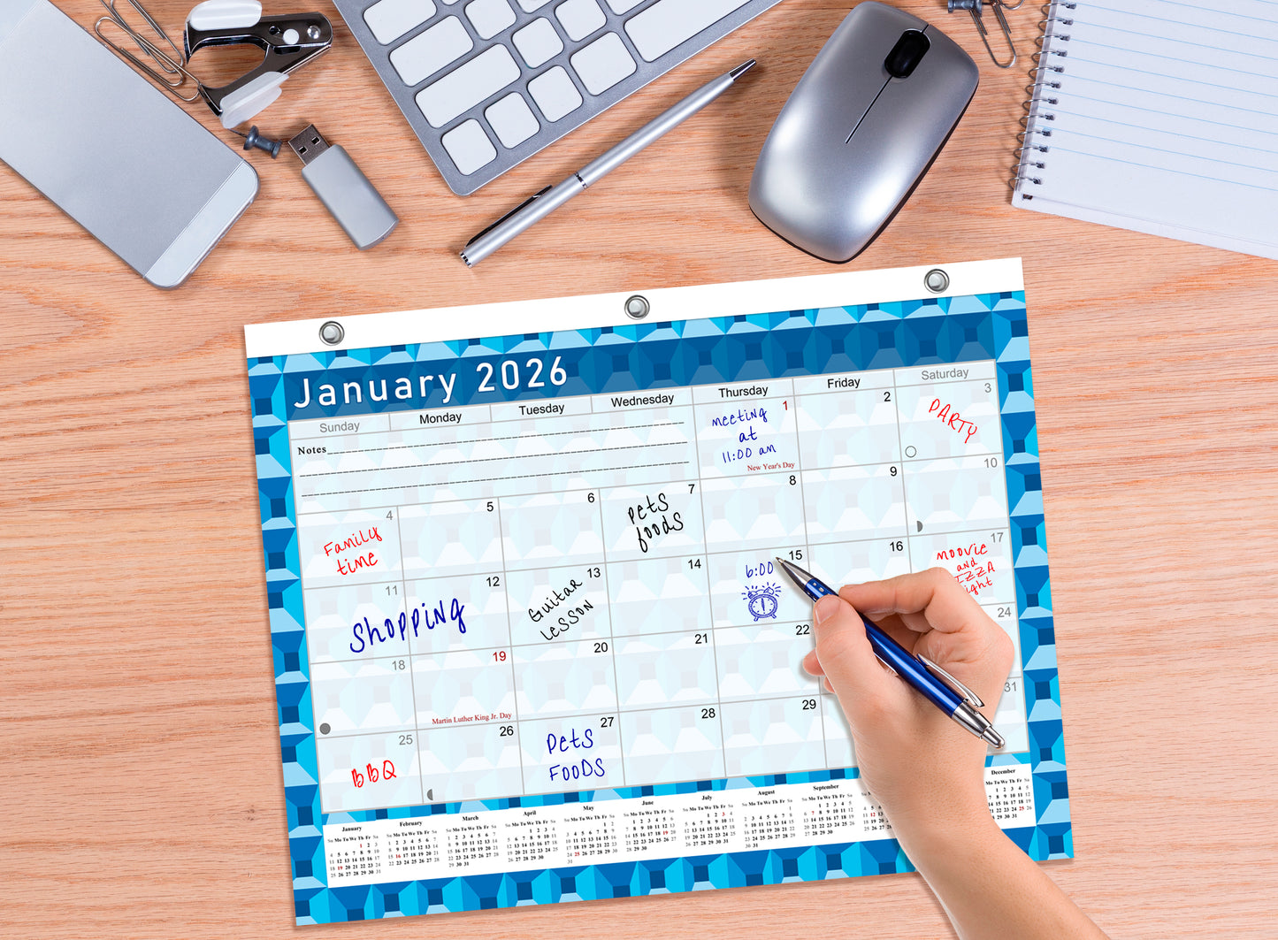 2025 - 2026 Student Calendar/Planner for 3-Ring Binder, Desk, or Wall - v003