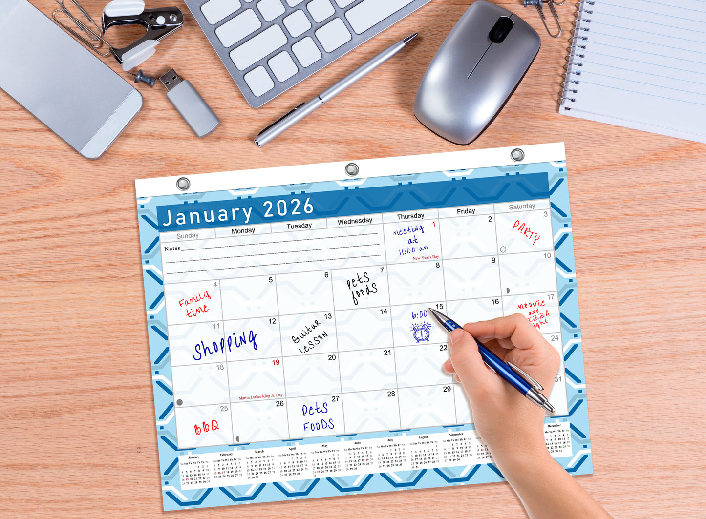 2025 - 2026 Student Calendar/Planner for 3-Ring Binder, Desk, or Wall - v004