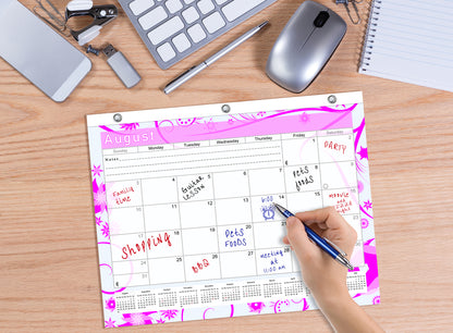 2026 - 2027 Academic Year 12 Months Student Calendar / College Planner for 3-Ring Binder, Desk or Wall -School Supplies - Made in USA -v016b