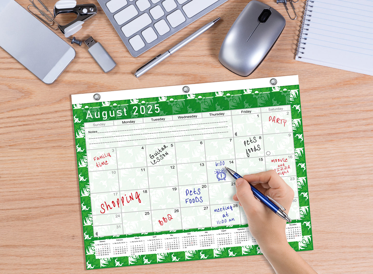 2025 - 2026 Academic Year 12 Months Student Calendar / College Planner for 3-Ring Binder, Desk or Wall -School Supplies - Made in USA (Edition #016)