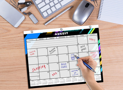2026 - 2027 Academic Year 12 Months Student Calendar / College Planner for 3-Ring Binder, Desk or Wall -School Supplies - Made in USA (Edition #012)