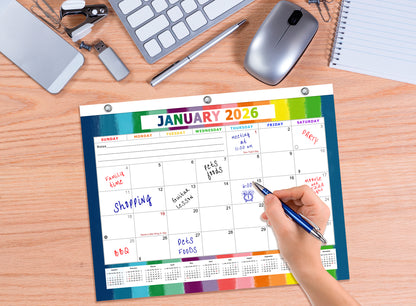 2025 - 2026 Student Calendar/Planner for 3-Ring Binder, Desk, or Wall - v027