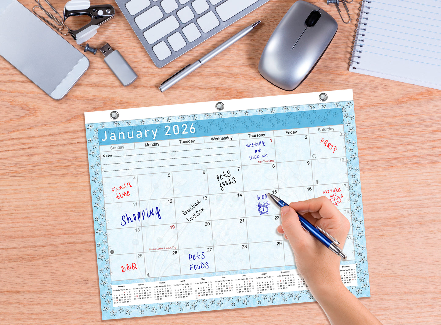 2025 - 2026 Student Calendar/Planner for 3-Ring Binder, Desk, or Wall - v018