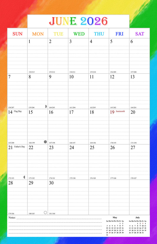 2026-2027 Wall Calendar Spiral-bound Twin-Wire Binding - 18 Months 11" x 17" 07