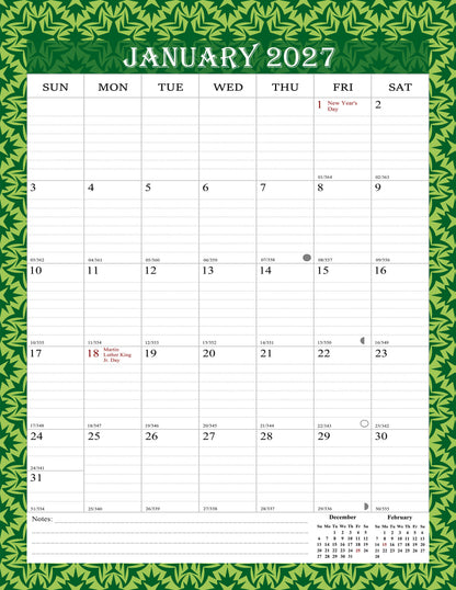 2026-2027 Wall Calendar Spiral-bound Twin-Wire Binding - 18 Months 8.5" x 11" 013