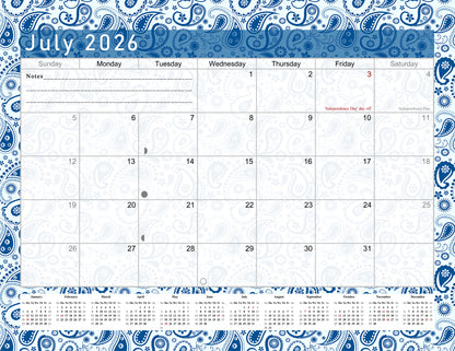 2025-2026 Monthly Spiral-Bound Wall / Desk Calendar - Desktop / Wall Blotter Calendar / Planner - (Edition #21)