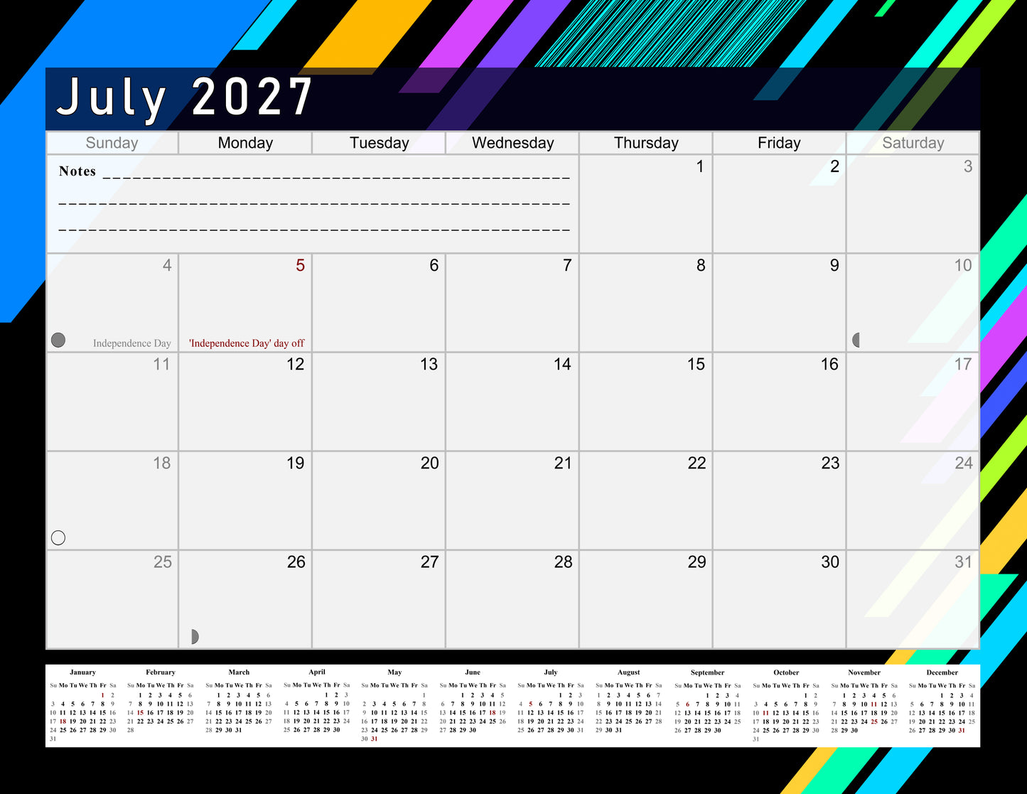 2026-2027 Monthly Spiral-Bound Wall / Desk Calendar - Desktop / Wall Blotter Calendar / Planner - (Edition #13)