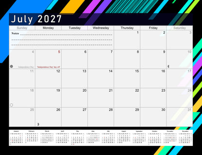 2026-2027 Monthly Spiral-Bound Wall / Desk Calendar - Desktop / Wall Blotter Calendar / Planner - (Edition #13)