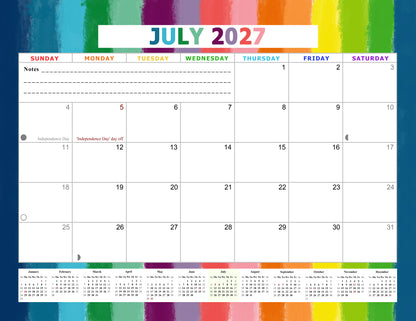 2026-2027 Monthly Spiral-Bound Wall / Desk Calendar - Desktop / Wall Blotter Calendar / Planner - (Edition #27)