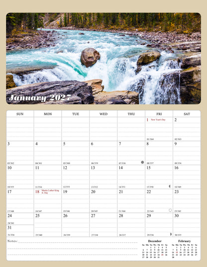 2026 - 2027 Calendar Magnetic Peel & Stick 18 Months 8.5" x 11" Outdoor