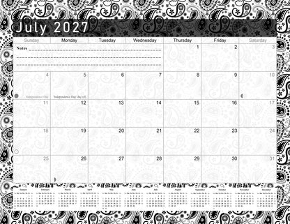 2026-2027 Monthly Spiral-Bound Wall / Desk Calendar - Desktop / Wall Blotter Calendar / Planner - (Edition #11)