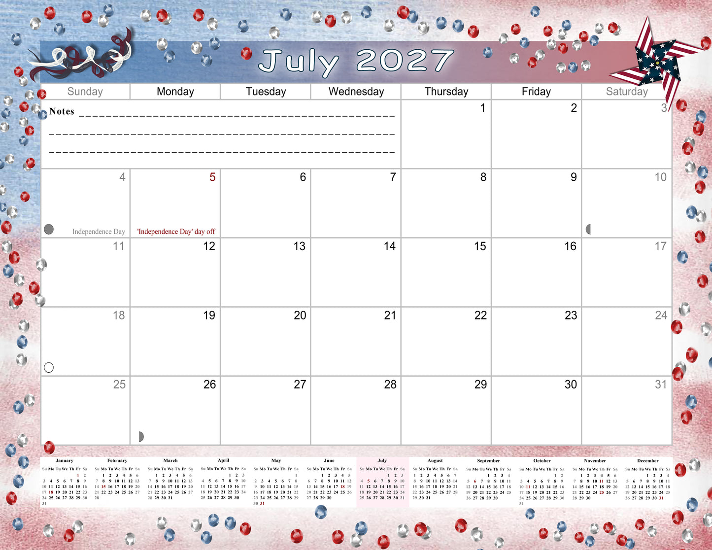 2026-2027 Monthly Spiral-Bound Wall / Desk Calendar - Desktop / Wall Blotter Calendar / Planner - (Edition #29)