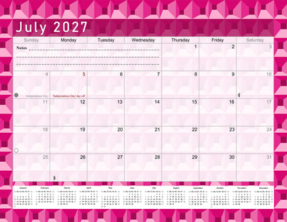 2026-2027 Monthly Spiral-Bound Wall / Desk Calendar - Desktop / Wall Blotter Calendar / Planner - (Edition #03)