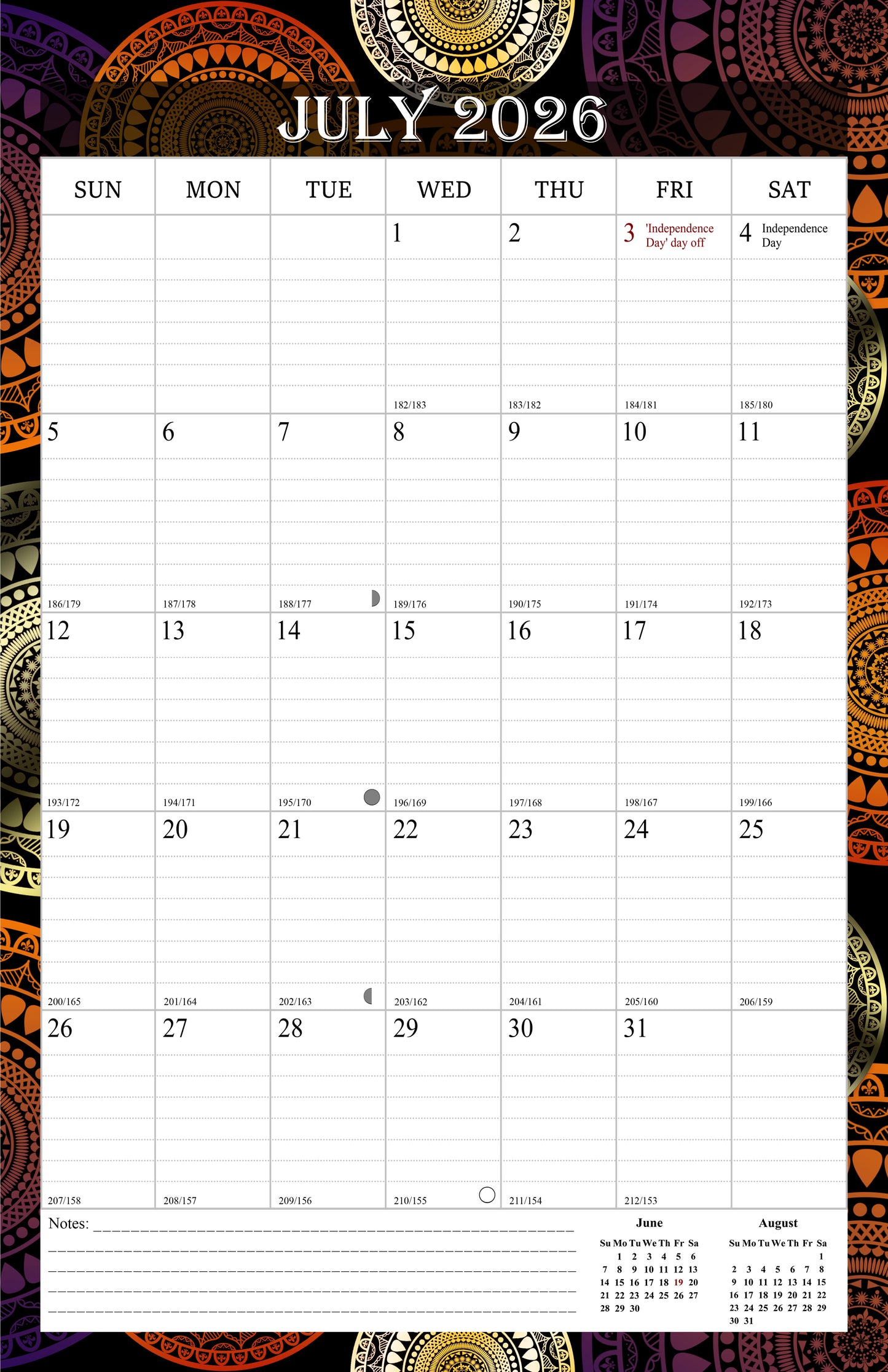 2026-2027 Wall Calendar Spiral-bound Twin-Wire Binding - 18 Months 11" x 17" 09