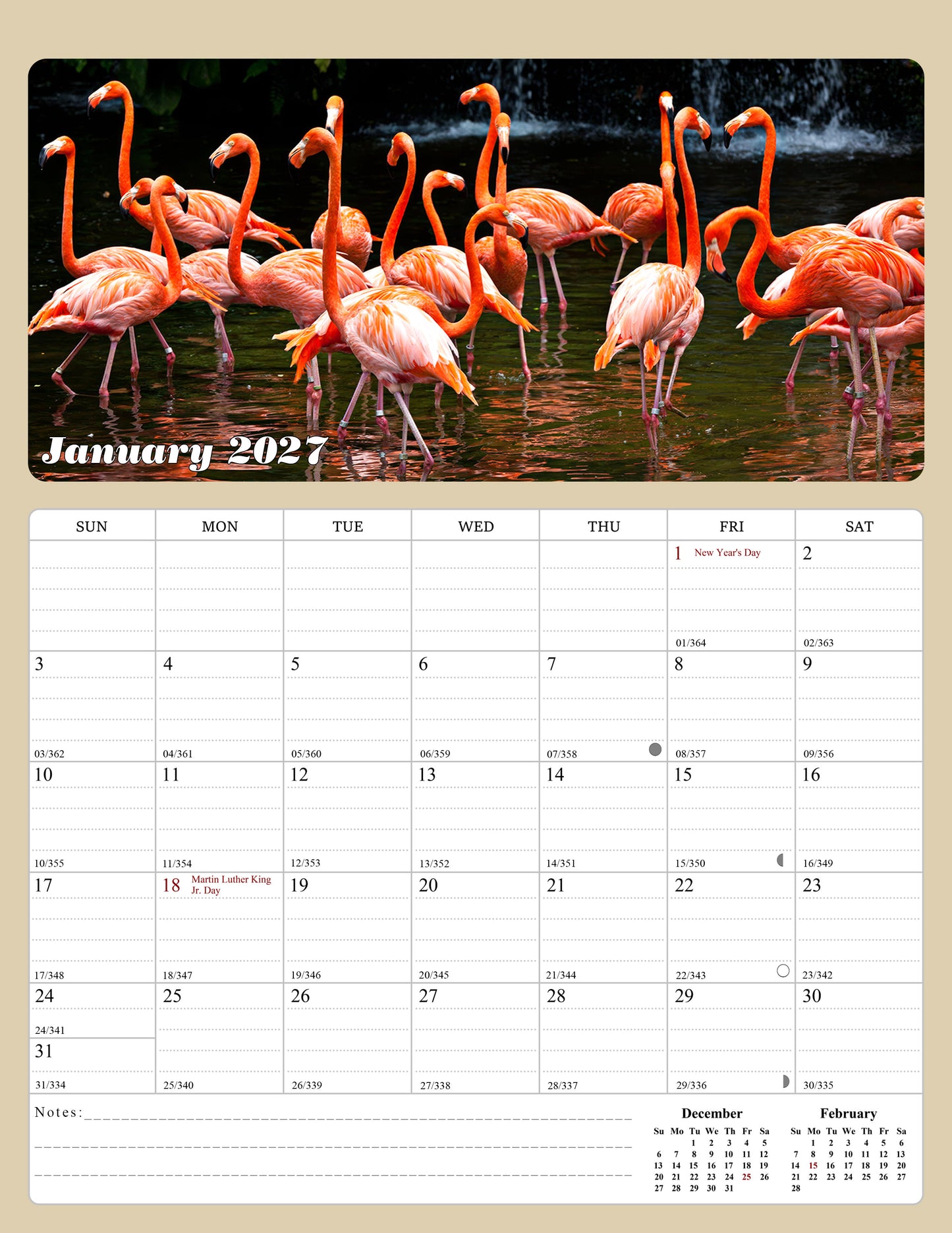 2026 - 2027 Calendar Magnetic Peel & Stick 18 Months Planner 8.5" x 11"