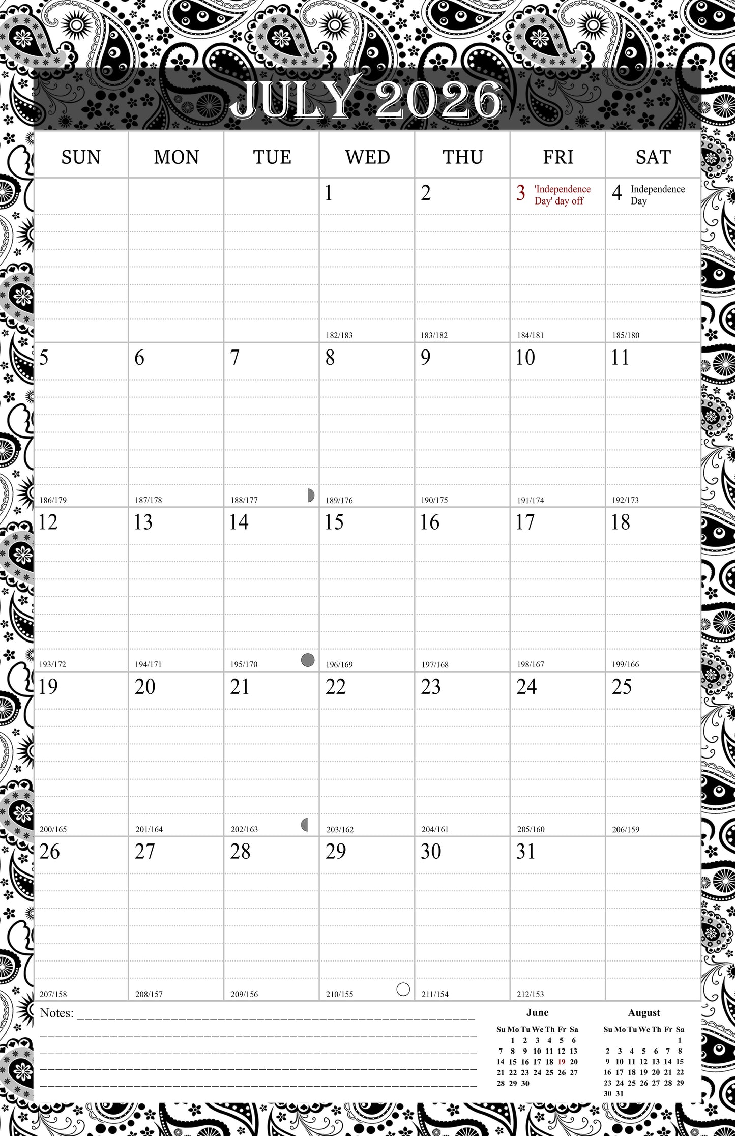2026-2027 Wall Calendar Spiral-bound Twin-Wire Binding - 18 Months 11" x 17" 06