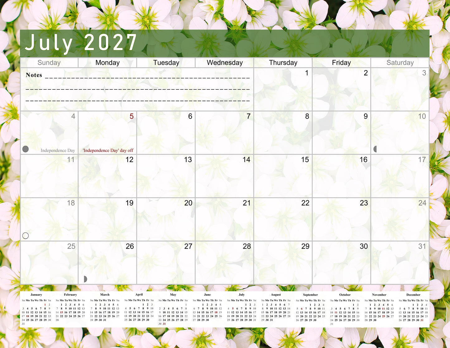2026-2027 Monthly Spiral-Bound Wall / Desk Calendar - Desktop / Wall Blotter Calendar / Planner - (Edition #23)