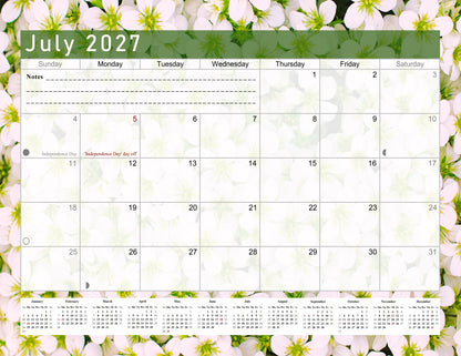 2026-2027 Monthly Spiral-Bound Wall / Desk Calendar - Desktop / Wall Blotter Calendar / Planner - (Edition #23)