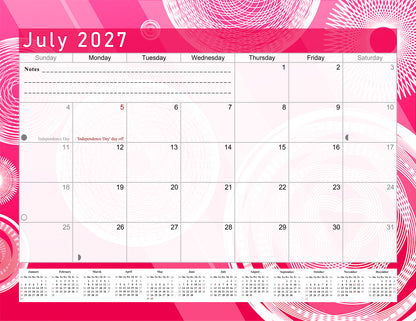 2026-2027 Monthly Spiral-Bound Wall / Desk Calendar - Desktop / Wall Blotter Calendar / Planner - (Edition #02)