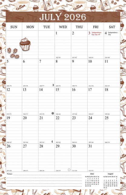 2026-2027 Wall Calendar Spiral-bound Twin-Wire Binding - 18 Months 11" x 17" 010