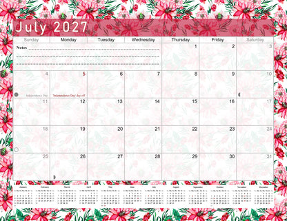 2026-2027 Monthly Spiral-Bound Wall / Desk Calendar - Desktop / Wall Blotter Calendar / Planner - (Edition #22)