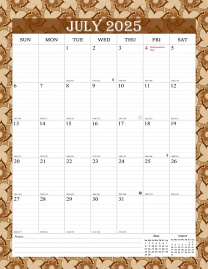 2025-2026 Wall Calendar Spiral-bound Twin-Wire Binding - 18 Months 8.5" x 11" 02