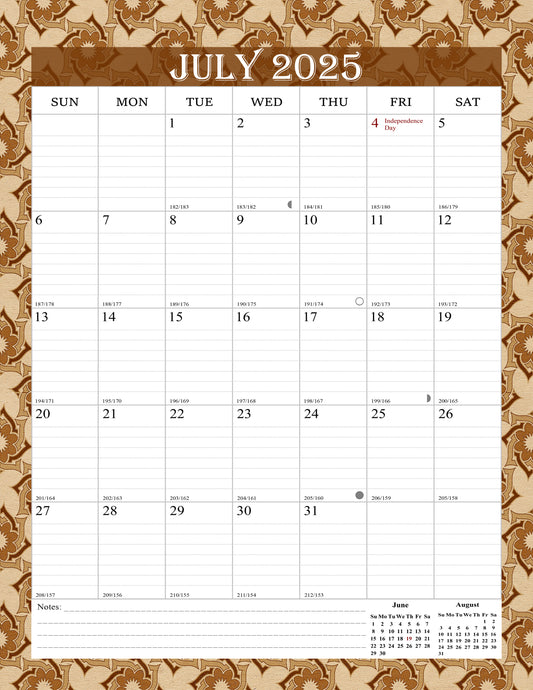2025-2026 Wall Calendar Spiral-bound Twin-Wire Binding - 18 Months 8.5" x 11" 02