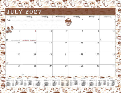 2026-2027 Monthly Spiral-Bound Wall / Desk Calendar - Desktop / Wall Blotter Calendar / Planner - (Edition #30)
