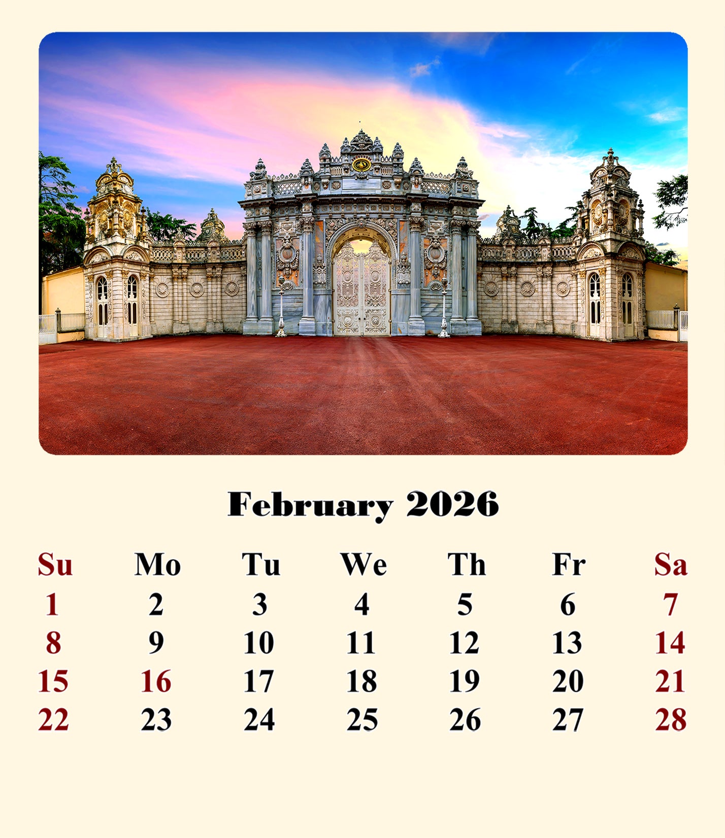 2025-2026 CD-Style Desk Calendar 18 Months Calendar (Sunset&Sunrise)