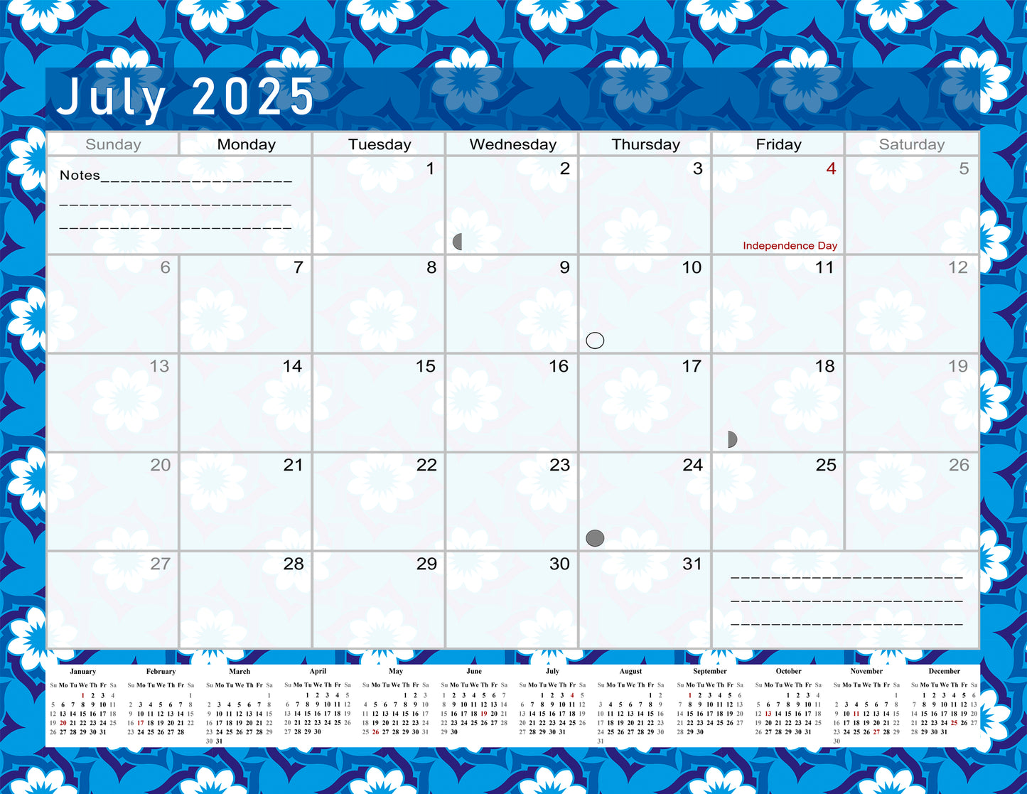 2025 Monthly Desktop/Wall Calendar/Planner - Habit Tracker - (Edition #17)