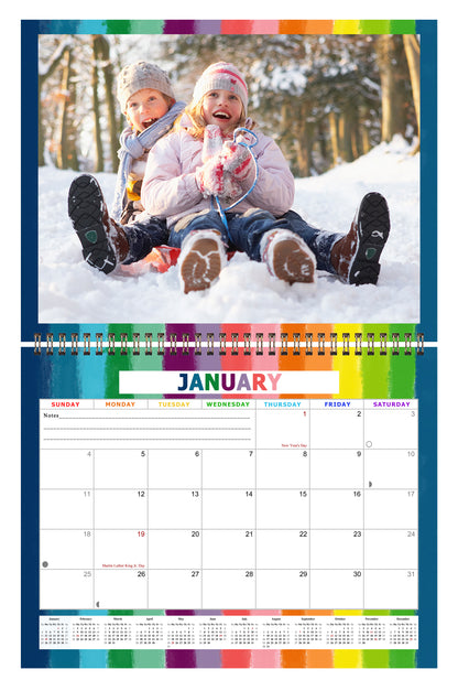 Personalized Custom 2027 Wall Calendar Spiral-bound (Add Your Photos) - 12 Months Desktop/Wall Calendar/Planner - Premium Quality 11 inches by 8.5 inches (11 x 17 Inches Open) Made in USA (Edition #15)