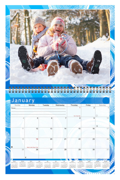 Personalized Custom 2027 Wall Calendar Spiral-bound (Add Your Photos) - 12 Months Desktop/Wall Calendar/Planner - Premium Quality 11 inches by 8.5 inches (11 x 17 Inches Open) Made in USA (Edition #02)