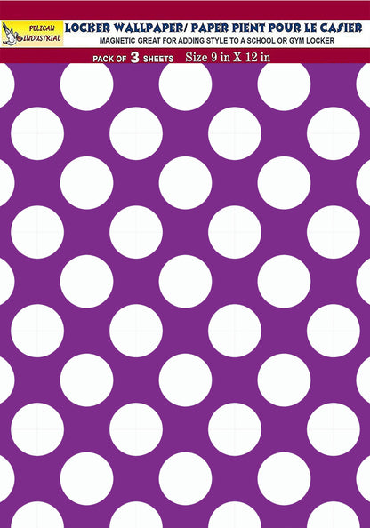 Magnetic Locker Wallpaper - Pack of 3 Sheets - Polka Dot (vg 004)