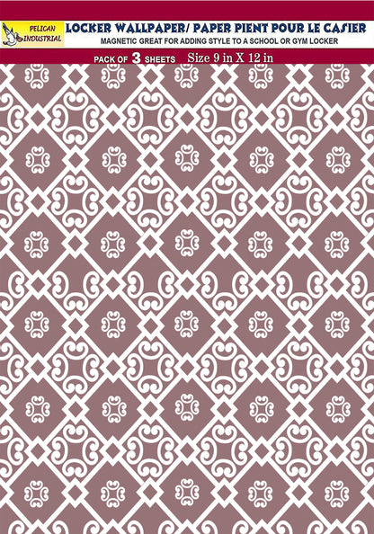 Magnetic Locker Wallpaper - Pack of 3 Sheets - (Geometric) (vg 008)