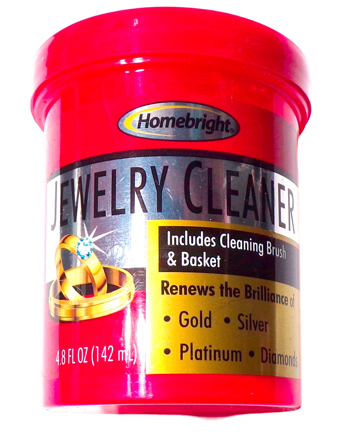 HOMEBRIGHT Jewelry Cleaner Solution for Gold, Silver, Diamond 4.8oz