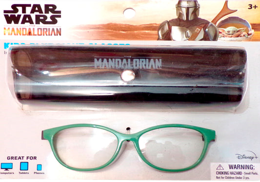 Star Wars The Mandalorian Kids Blue Light Glasses with Storage Case - Sea Green