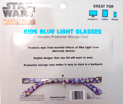 Star Wars The Mandalorian Kids Blue Light Glasses with Storage Case New