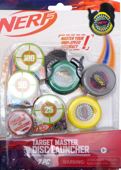 NERF Target Master Disc Launcher w 3 Discs, Launcher & 3 Targets Hasbro