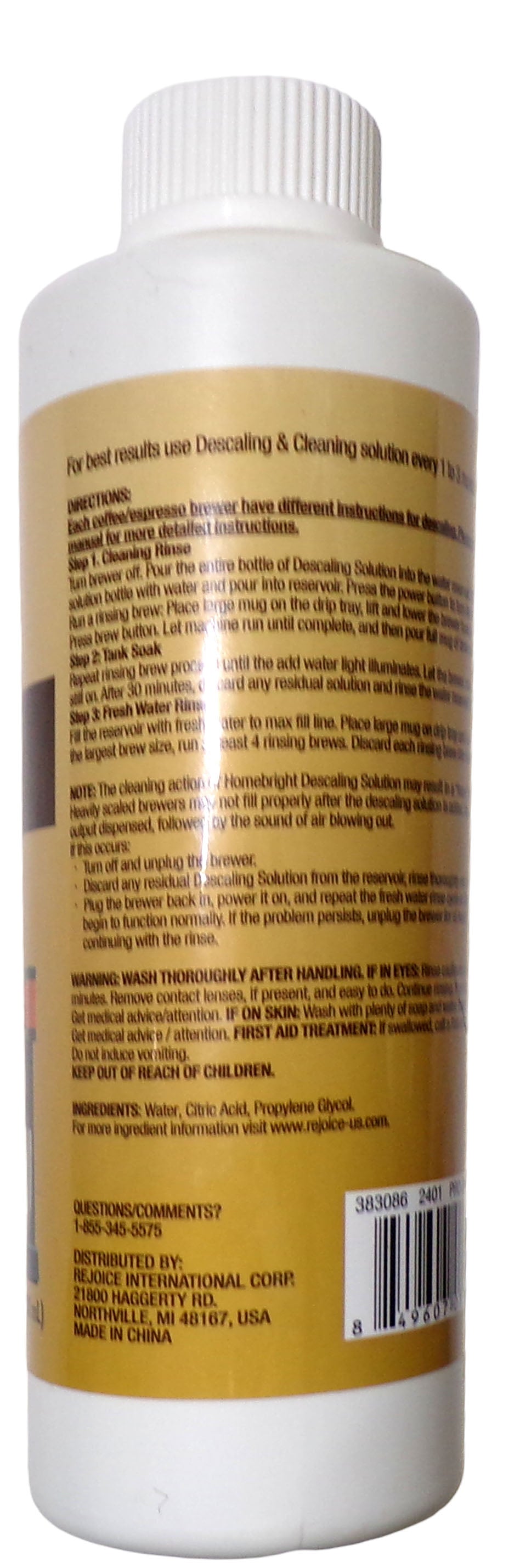 Homebright Coffee & Espresso Machine Descaling & Cleaning Solution 13.5 Oz Set