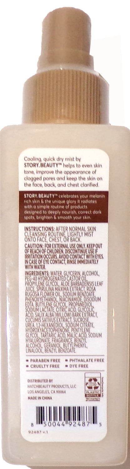 STORY CLARIFYING FACIAL SPRAY GLYCOLIC ACID WILLOW BARK NIACINAMIDE CUCUMBER