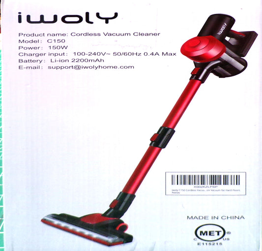 iwoly C150 Cordless Vacuum Cleaner Rechargeable with 2200mAh Detachable READ