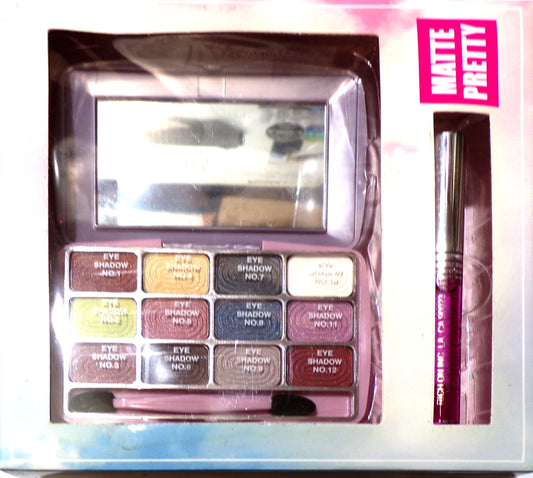 Matte Pretty Princess 12 Color Matte Palette Eyeshadow & Classic Aloe Lip Gloss