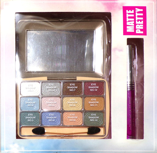 Matte Pretty Princess 12 Color Matte Palette Eyeshadow & Classic Aloe Lip Gloss4