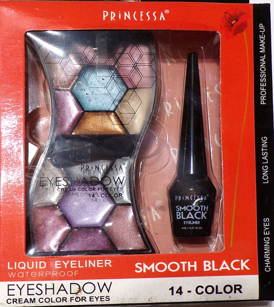 Princess Liquid Eyeliner Waterproof Smooth Black Eyeshadow Cream Color for Eyes