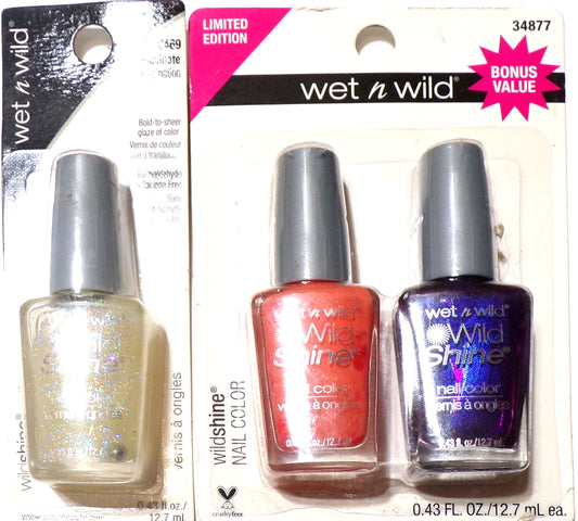 Wet & Wild Wildshine Nail Color 0.43 fl (Set of 3 Pack)