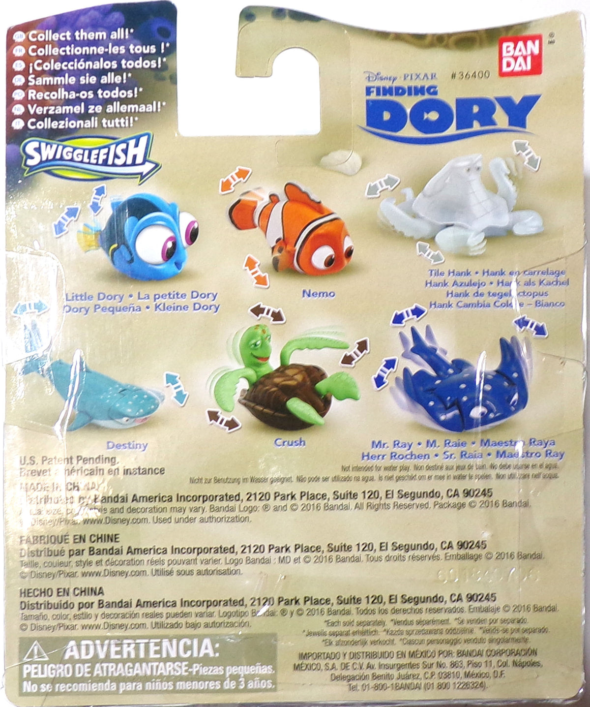 Disney Pixar Finding Dory Swigglefish CRUSH Figure Bandai