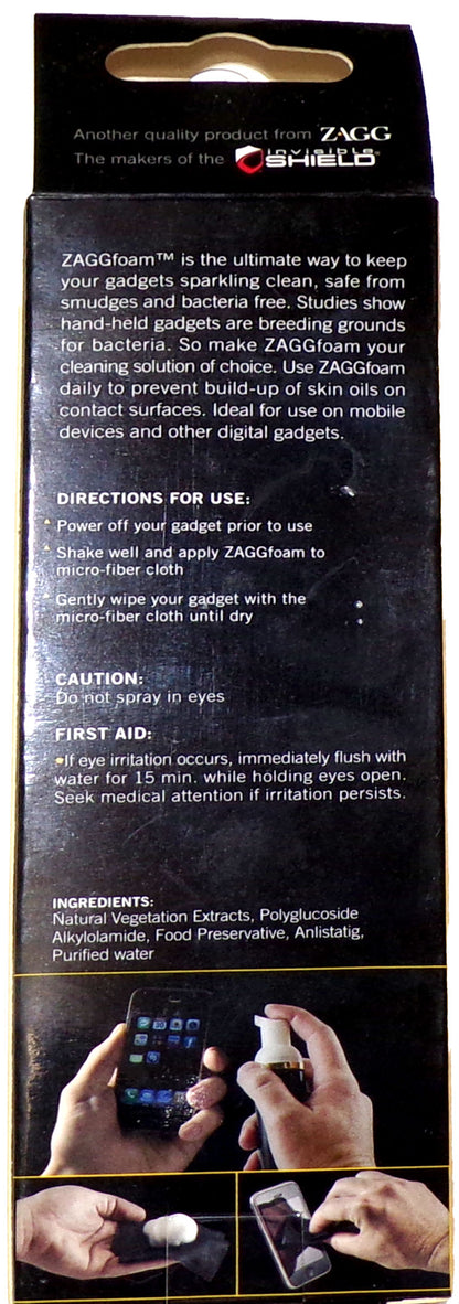 ZAGG Antibacterial Cleaning Foam for Phones Tablets Electronics. New In Box