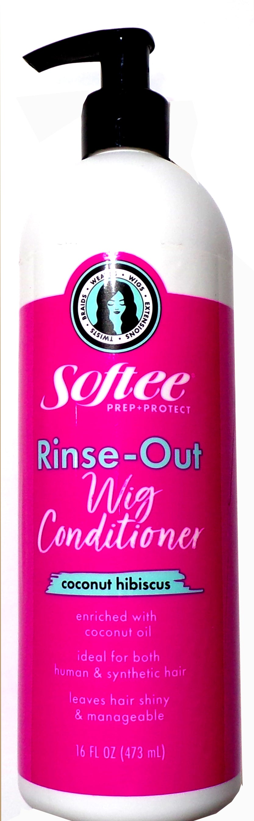 Softee Rinse-Out Wig Conditioner Coconut Hibiscus 16oz-Human & Synthetic Hair