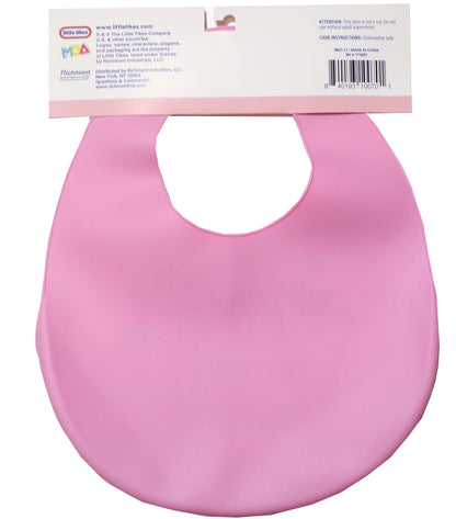 LITTLE TIKES Pink Silicone BABY BIB Deep Pocket & Adjust. Strap BPA+Phthal. Free