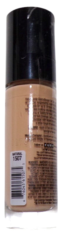 Hard Candy Glam of Lauge Full Coverage Foundation 1507 Nature 0.67oz (Set of 2)